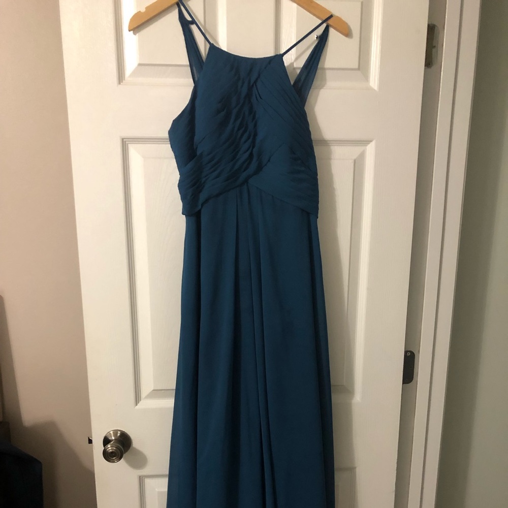 Azazie Ginger Ink Blue Size 6 Bridesmaid Dress